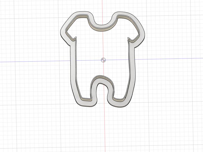 3D Printed Short Sleeve Onesie Cookie Cutter