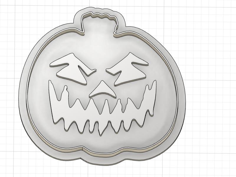 3D Printed Scary Jack O Lantern Cookie Cutter