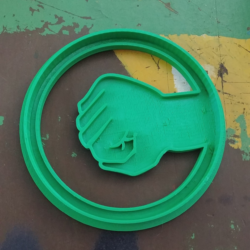 3D Printed Cookie Cutter Inspired by Big Bang Theory Rock Paper Sissors Lizard Spock Game Rock SIgn
