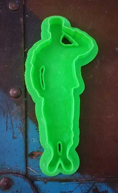 3D Printed Cookie Cutter Saluting Soldier