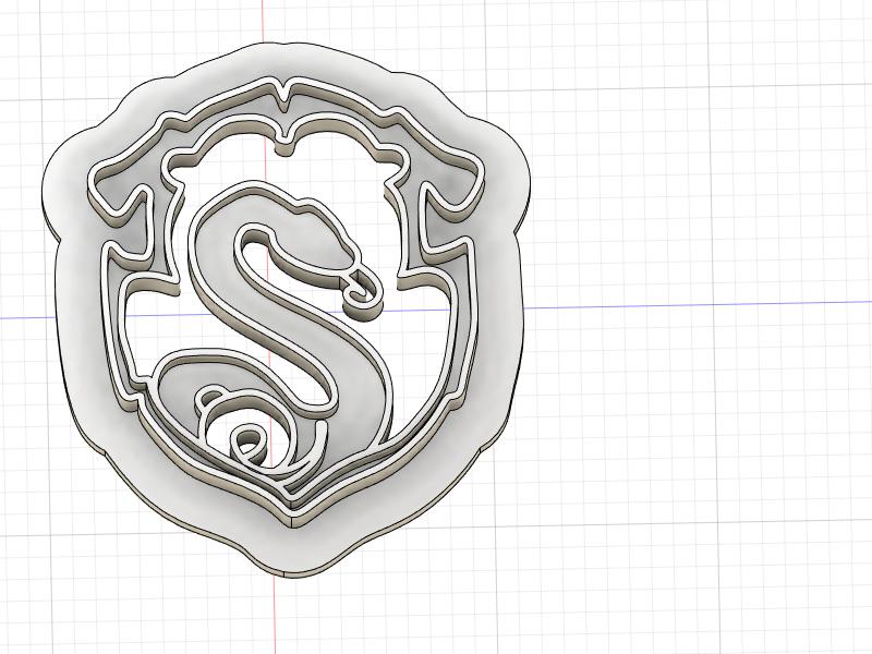 3D Printed Cookie Cutter Inspired by Slytherin House Crest