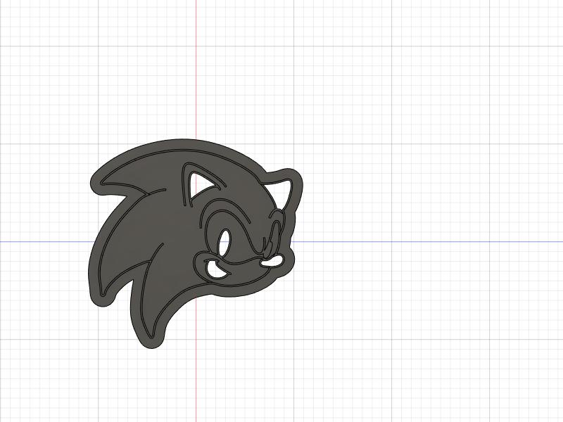 3D Printed Cookie Cutter Inspired by Sonic the Hedgehog Head