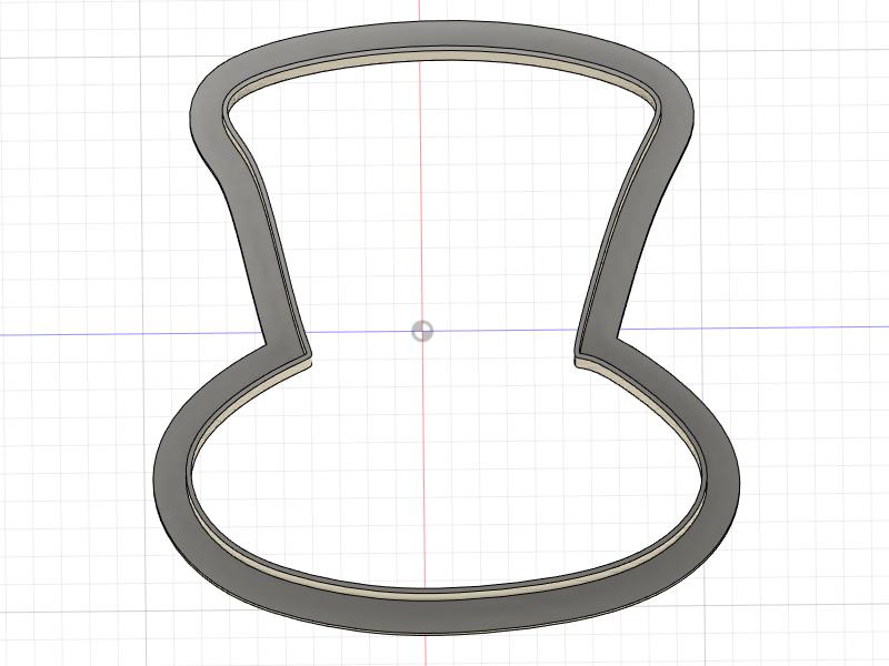 3D Printed Top Hat Outline Cookie Cutter