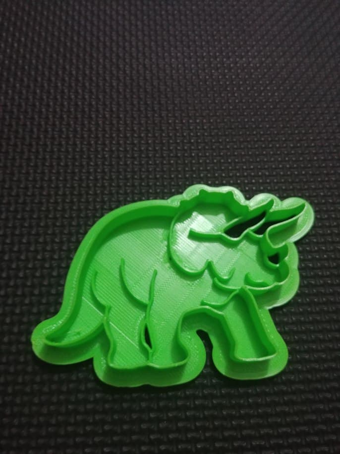 3D Printed Triceratops Dinosaur Cookie Cutter