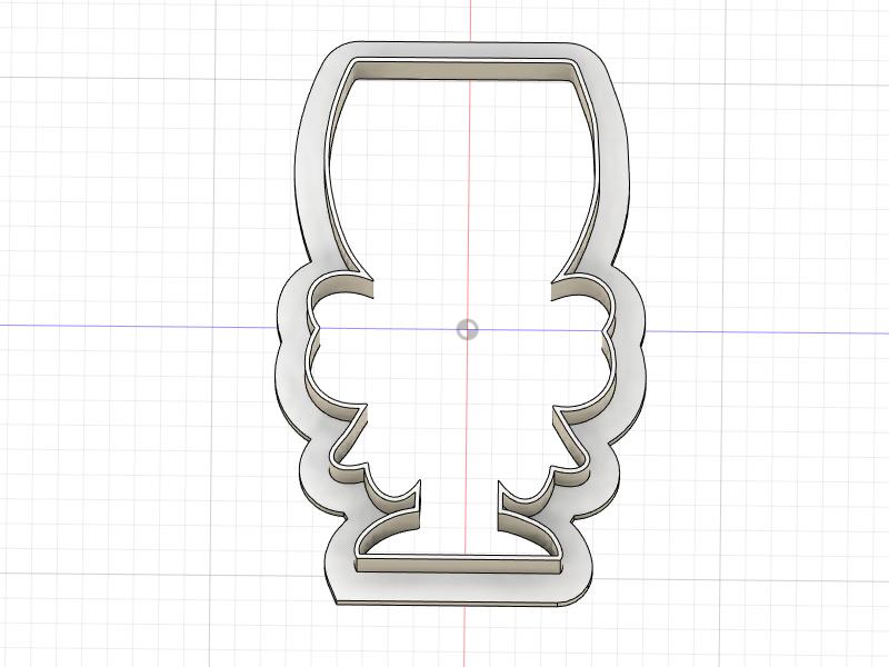 3D Printed Wine Glass Outline Cookie Cutter