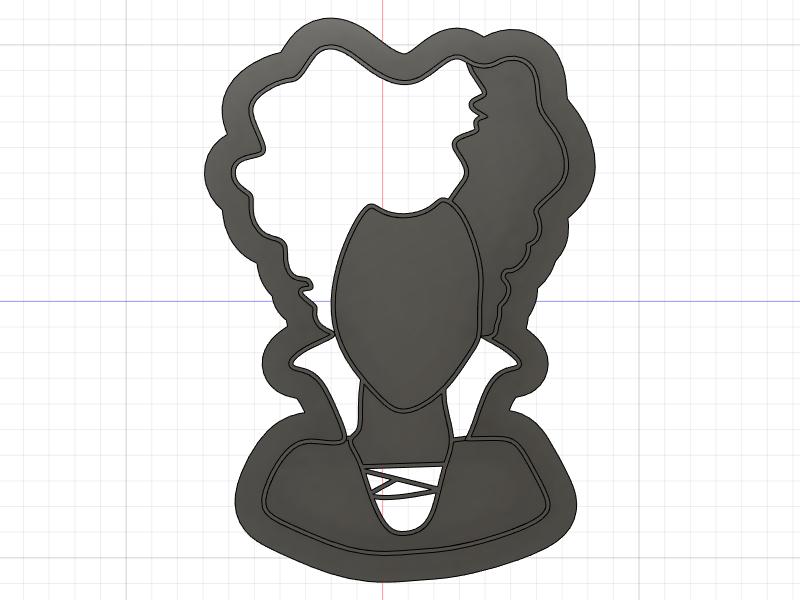 3D Printed  Cookie Cutter Inspired by Hocus Pocus Winifred Sanderson