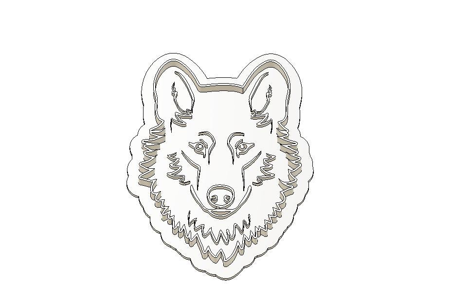 3D Printed Timber Wolf Cookie Cutter
