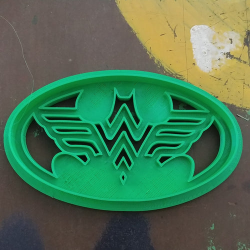 3D Printed Cookie Cutter Inspired by Batman Wonder Woman Logo