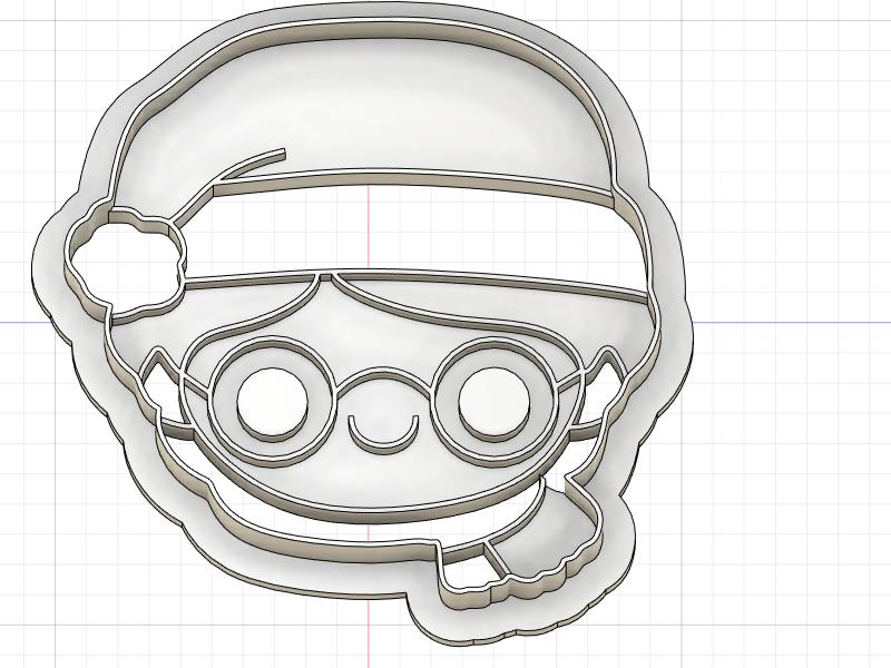 3D Printed Mrs. Clause Head Cookie Cutter
